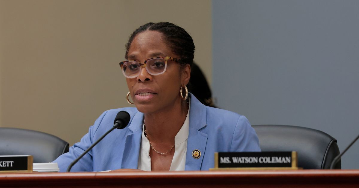 Rep. Stacey Plaskett, a Democrat delegate from the U.S. Virgin Islands, speaks during a mark up meeting with the House Budget Committee on Capitol Hill on May 16, 2025, in Washington, D.C.