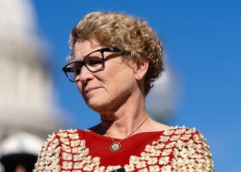 Representative Chrissy Houlahan attends a news conference outside of the US Capitol on Nov. 6, 2025 in Washington, DC.