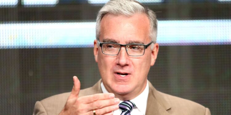 Television personality Keith Olbermann speaks onstage at an ESPN panel in Beverly Hills, California, on July 24, 2013.