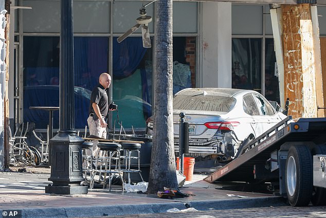 Tampa police said Sampson was traveling 'at a high rate of speed and lost control' when he crashed into Bradley's