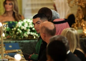 Cristiano Ronaldo was among the guests at a White House dinner on Tuesday night