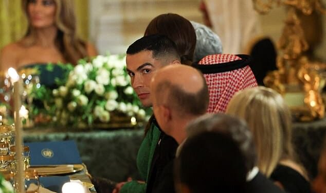 Cristiano Ronaldo was among the guests at a White House dinner on Tuesday night