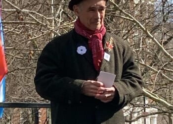 Oscar-winning actor Mark Rylance pictured wearing a white poppy. The star has backed the controversial movement, which says Remembrance Sunday should be 'decolonised'