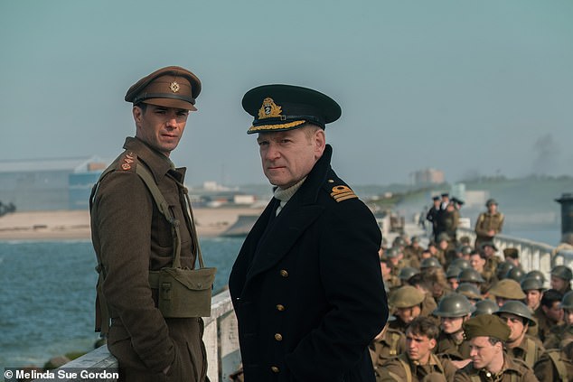 Rylance pictured in 2017's Dunkirk with Kenneth Branagh. He said next Sunday's event should 'refocus our every effort to avert war'