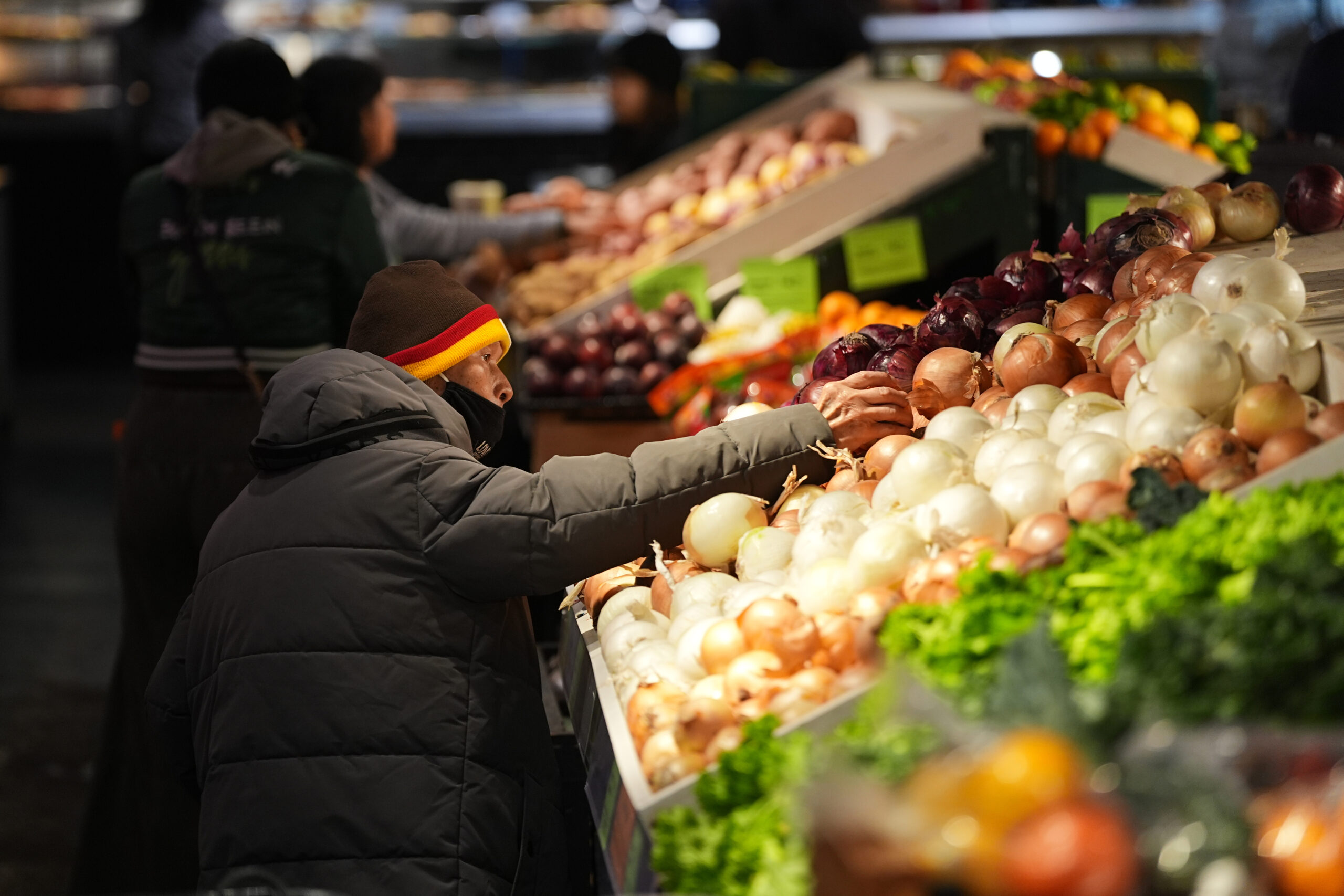 Customers shop at the Reading Terminal Market in Philadelphia on Oct. 29, 2025.