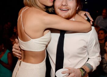 Ed Sheeran has insisted he and Taylor Swift spoke for four hours - after he learned of her engagement to Travis Kelce on social media; Swift and Sheeran pictured in 2015