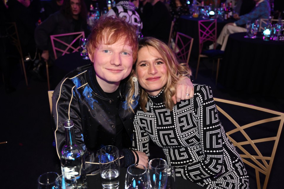 Ed Sheeran and Cherry Seaborn at The BRIT Awards 2022.