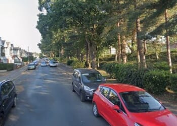 Police cornered off an area of woodland near Maxwell Road in Bournemouth on Wednesday