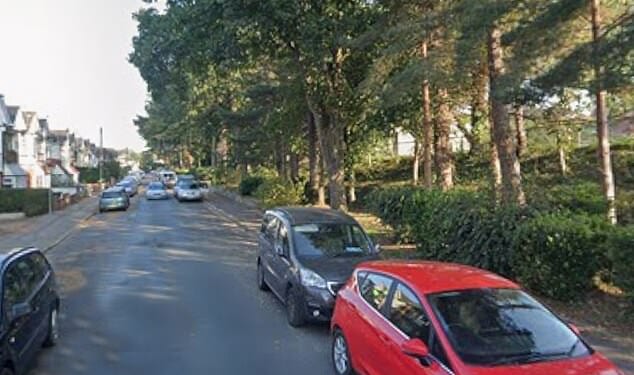 Police cornered off an area of woodland near Maxwell Road in Bournemouth on Wednesday