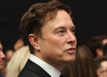 Elon Musk attends the public memorial service for Charlie Kirk in Glendale, Arizona, on Sept. 21.