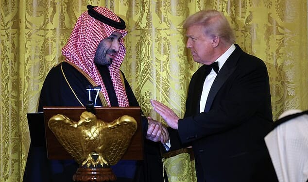 Prince Salman and Donald Trump shake hands affectionately