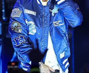 Eminem pictured onstage Thursday