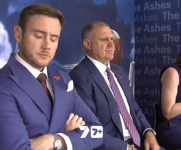 Fast bowling legend Stuart Broad was left disgusted with Joe Root's dismissal on day two of the first Ashes Test as he commentated for Channel Seven (pictured)