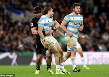 Tom Curry has been accused of telling Argentina coach Felipe Contepomi to 'f*** off' in a testy tunnel meeting