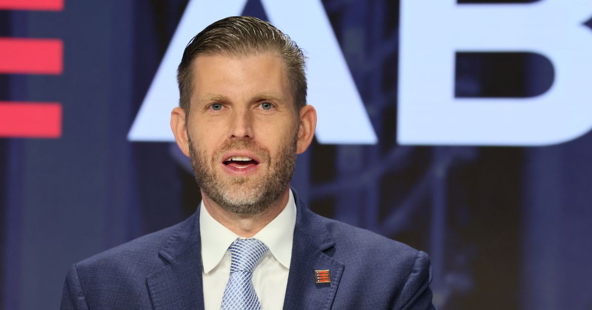 Eric Trump, co-founder of American Bitcoin, speaks before ringing the opening bell at the Nasdaq headquarters on Sept. 16, 2025, in New York City.