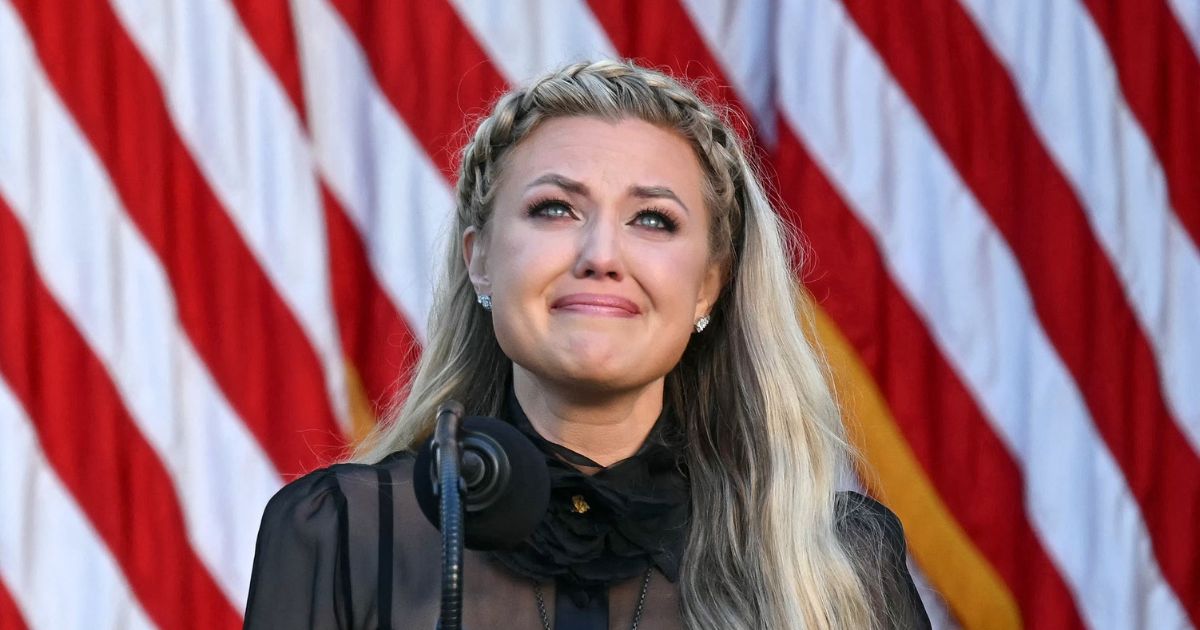 Erika Kirk, Charlie Kirk's widow, participates in a Medal of Freedom Ceremony for late conservative activist Charlie Kirk in the Rose Garden of the White House in Washington, D.C., on Oct. 14, 2025.
