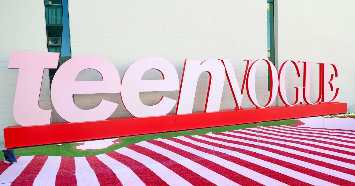 Teen Vogue signage is seen during the 2025 Teen Vogue Summit at NYA WEST on Sept. 20, 2025, in Los Angeles, California.