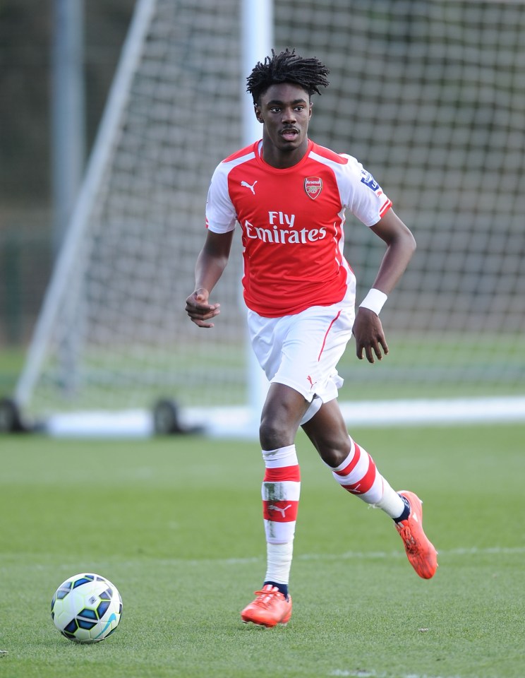 Stefan O'Connor of Arsenal during a friendly match.