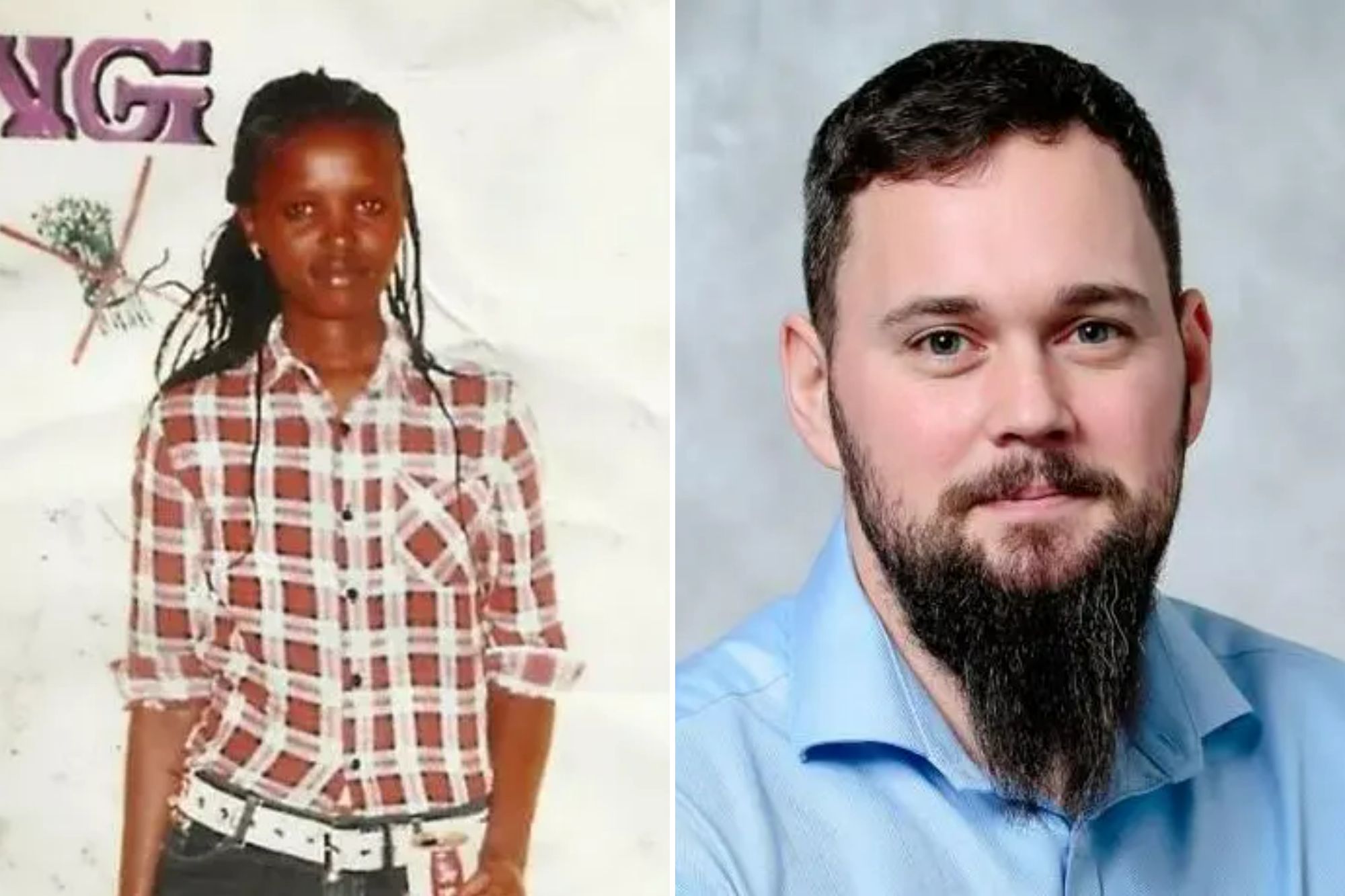 An image collage containing 2 images, Image 1 shows A young woman in a plaid shirt and jeans, Image 2 shows NINTCHDBPICT001025503374