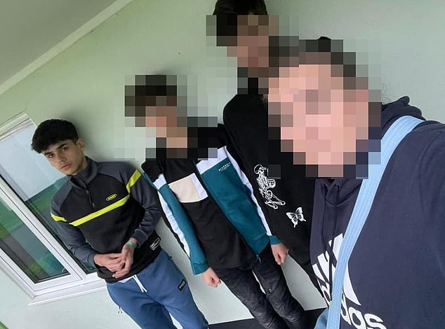 Cheng, pictured with his family, has been additionally charged with possession of a bladed article in a public place. He has been remanded to appear before Newport Magistrates' Court on Monday, November 17