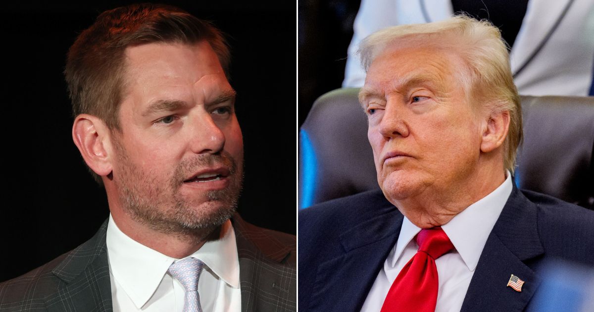 Rep. Eric Swalwell, left, a California Democrat, is the latest congressman to come under scrutiny by President Donald Trump's administration for alleged mortgage irregularities.