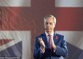 Reform UK leader Nigel Farage, pictured at a press conference last week, will on Tuesday set out Budget proposals that he says would save the government £25billion