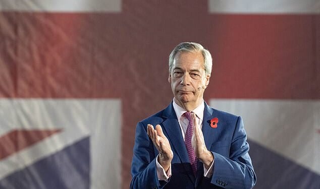 Reform UK leader Nigel Farage, pictured at a press conference last week, will on Tuesday set out Budget proposals that he says would save the government £25billion