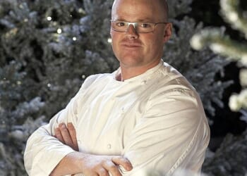 Heston Blumenthal pictured on BBC show Heston Blumenthal's Perfect Christmas. Dinner at  his restaurant in Bray, Berkshire could cost up to £2,700, not including wine