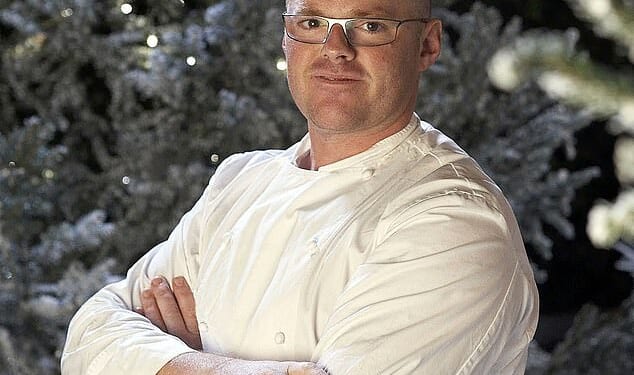 Heston Blumenthal pictured on BBC show Heston Blumenthal's Perfect Christmas. Dinner at  his restaurant in Bray, Berkshire could cost up to £2,700, not including wine