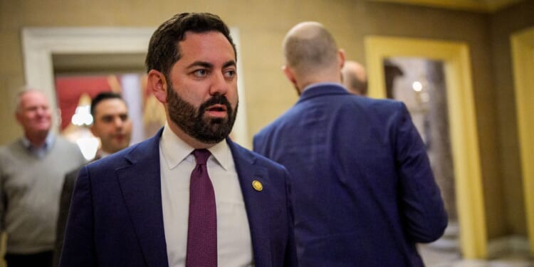 Rep. Michael Lawler, a Republican from New York, walks into the office of House Speaker Mike Johnson on Capitol Hill on Nov. 17, 2025, in Washington, D.C.