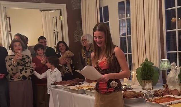Relatives from a new Jersey family were enjoying listening to a pre-Thanksgiving meal speech