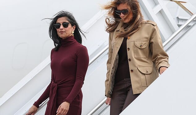 Second Lady Usha Vance was seen traveling to Marine Corps Base Camp Lejeune on Wednesday with her wedding finger noticeably bare
