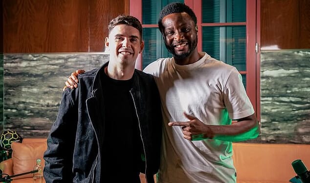 Former Chelsea star Oscar (left, with ex-teammate Jon Obi Mikel) could be forced to retire after reportedly falling ill in Brazil