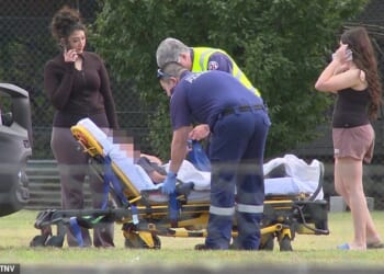 Five children have been injured after a jumping castle became detached from the ground