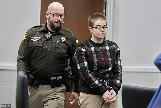 Morgan Geyser, known as the 'Slender Man stabber', told officers to 'just Google me' when she was arrested for cutting off her ankle monitor and fleeing her group home