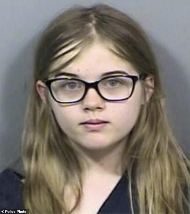 Geyser, pictured at age 12, stabbed her friend 19 times as a sacrifice to Slender Man