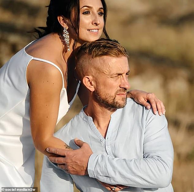 Shaun Pinner stayed in Ukraine with his wife Laryssa (pictured) who he met in the eastern European country