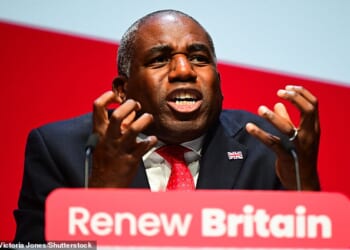 The Deputy Prime Minister David Lammy (pictured at the Labour conference in September) announced in a briefing to all government departments that 'there is no right to a jury trial' in Britain and judges alone should handle the bulk of cases to cut the backlog in UK courts