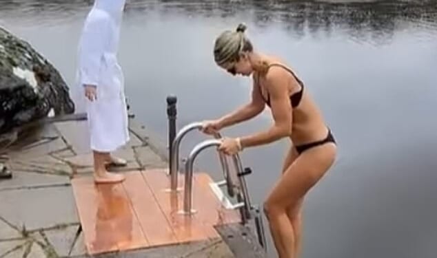 Vogue Williams stripped down to a bikini for the last weekend with her loved ones in Scotland ahead of jetting to Australia for I'm A Celebrity