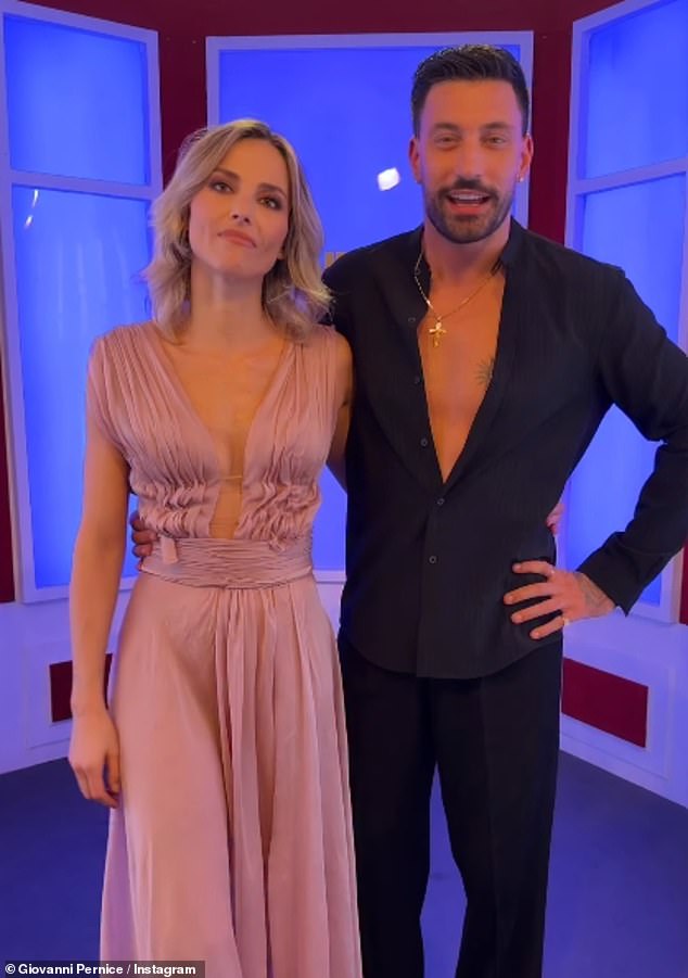In a video shared on his Instagram earlier this week, TV host Francesca, 46, moved his hand away after he squeezed her waist following their performance