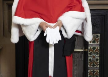 Mr Justice Peel (pictured) made the ruling in relation to a toddler named D despite the history of serious domestic abuse against her mother