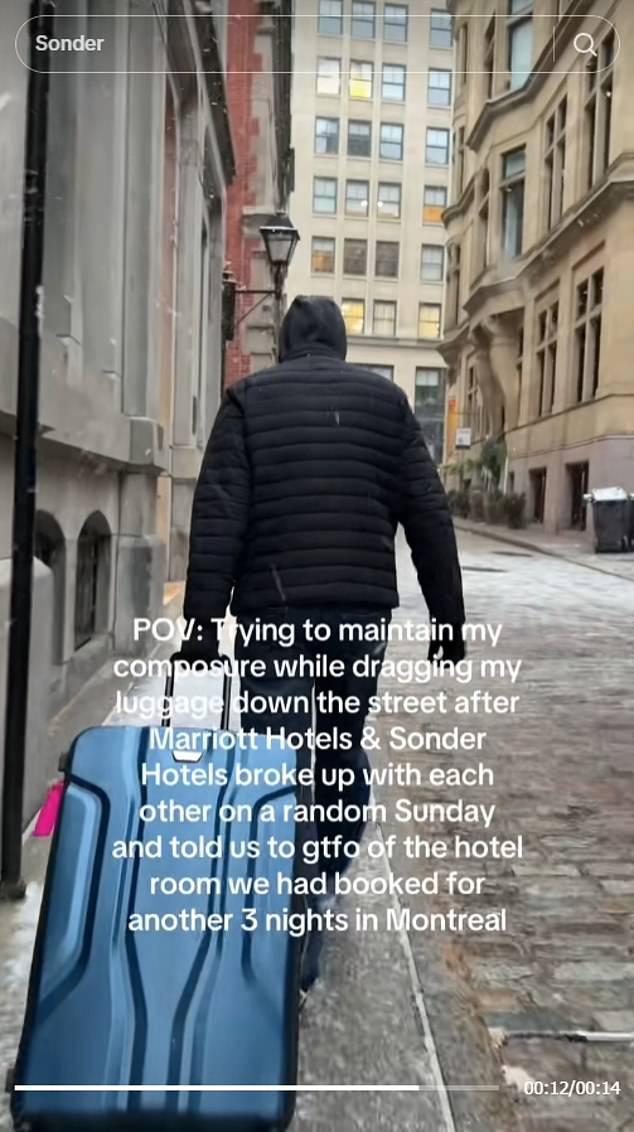 A person travelling with her was also seen leaving the hotel with his suitcase after the hotels 'broke up with each other'