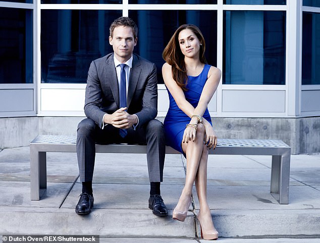 Meghan's latest endeavour is a return to her roots. The 44-year-old spent her working life as a jobbing actress, eventually landing a part on long-running legal drama Suits before giving up her career to join the Royal Family (Pictured: Meghan Markle and Patrick J Adams on Suits)