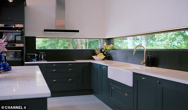 Some of the furniture used in the house was made from oak taken from Julie and Tom's garden