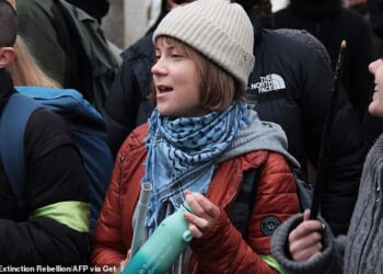 Greta Thunberg has been banned from Venice after dumping green dye in the Grand Canal in a stunt alongside Extinction Rebellion activists