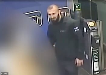 In the footage, taken from inside Crawley Train Station on September 22 this year, Hawre Mohamed and can be seen talking to the victim and gesturing at her before he barges through the ticket barriers