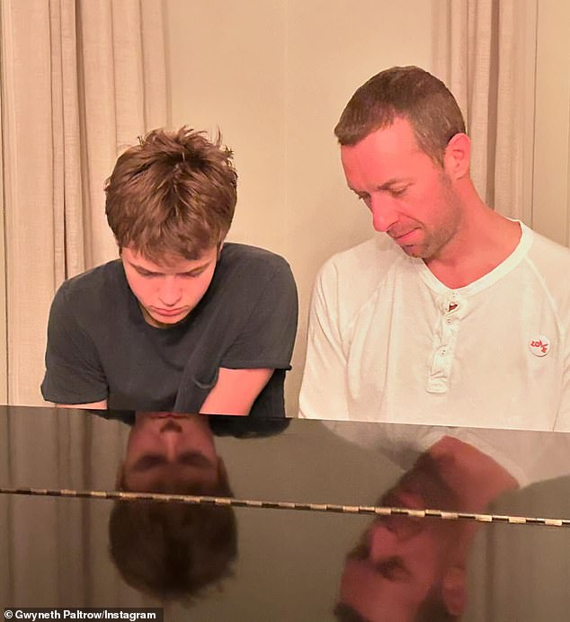 The 19-year-old nepo baby is clearly following in the famous footsteps of his father - Coldplay frontman Chris Martin (R, pictured in 2024) - whom Gwyneth 'consciously uncoupled' from in 2013 following a decade of marriage