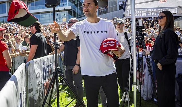 Turning Point USA founder Charlie Kirk (pictured the day of his death) predicted his own assassination more than seven years before he was killed, Candace Owens has revealed