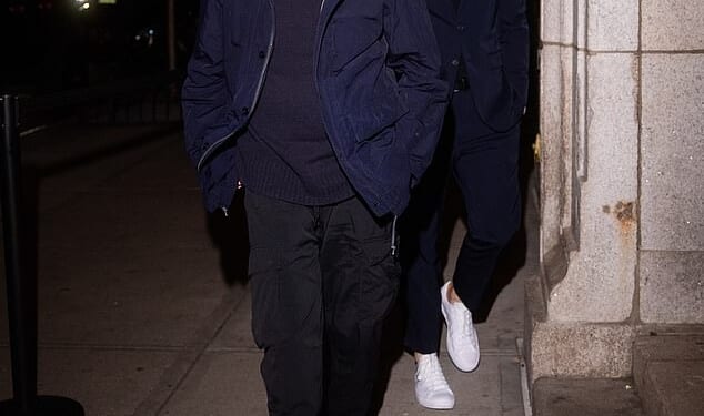 Fashion designer Calvin Klein, 83, suffered an awkward stumble while stepping out in New York with his much younger boyfriend Kevin Baker last week