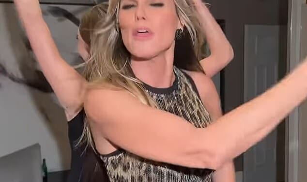 Heidi Klum danced with her swimsuit-clad daughter Leni as they got ready together for Glamour's Women Of The Year awards in Berlin, Germany